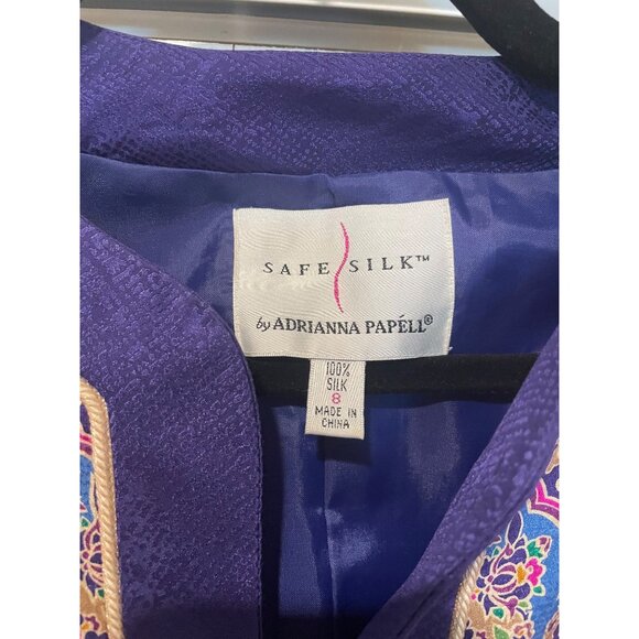 Vtg Adrianna Papell Womens Floral Silk Jacket Size 8 90s Indie Fairy Old Money - Picture 2 of 14